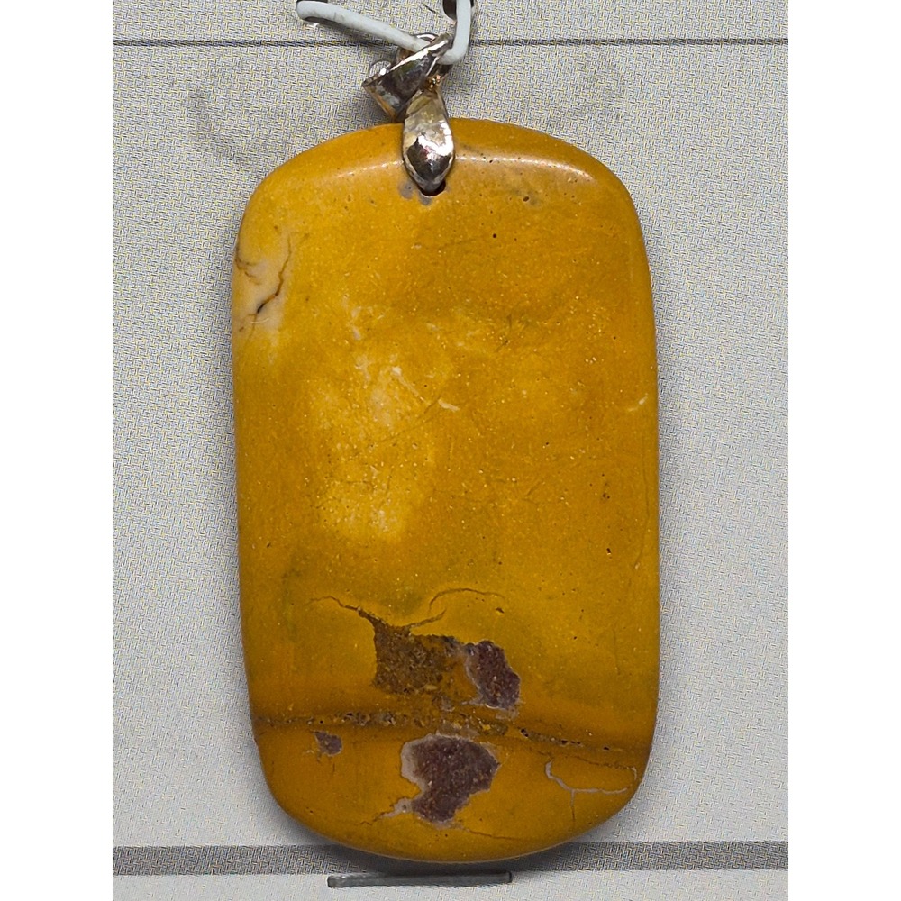 Bead Gallery Mookiate Rectangle Semi-Precious Stone Pendant Yellow 89820